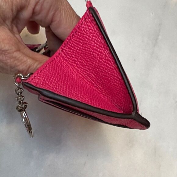 Coach Saffiano Leather Keychain Cardholder Wallet - Picture 13 of 14